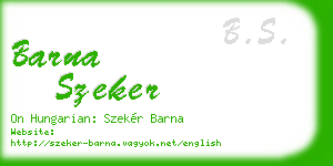 barna szeker business card