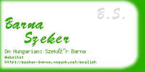 barna szeker business card